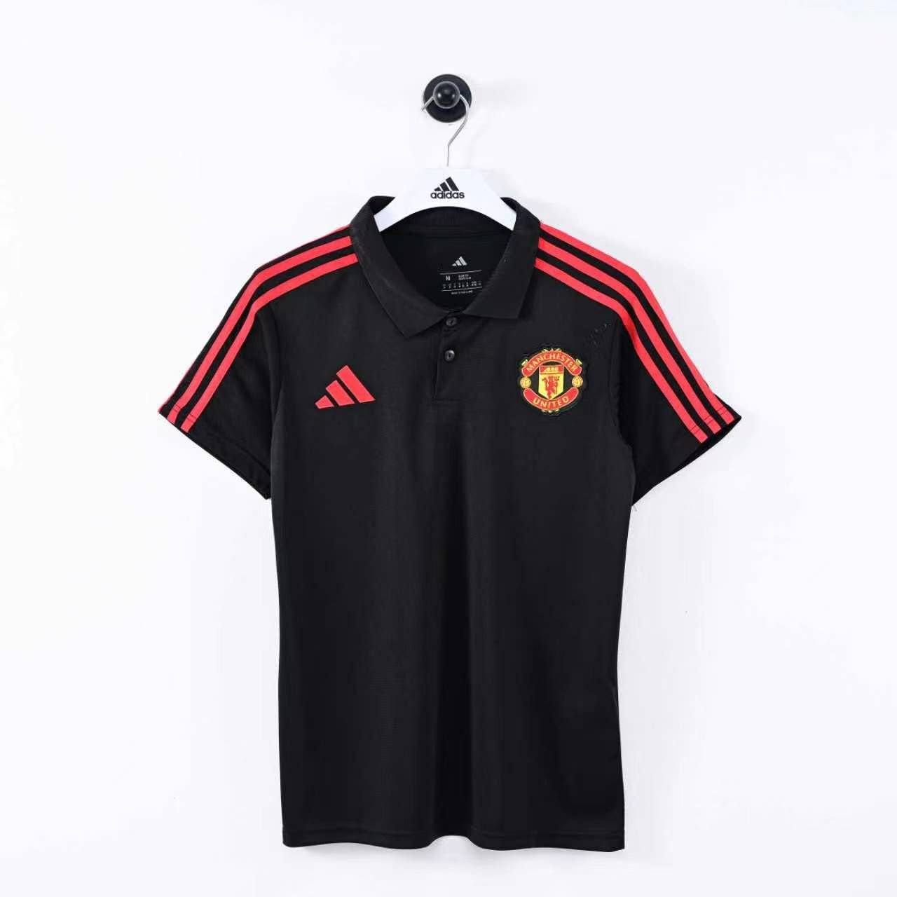 Manchester United Black & Red Premium Fan Version Polo Jersey