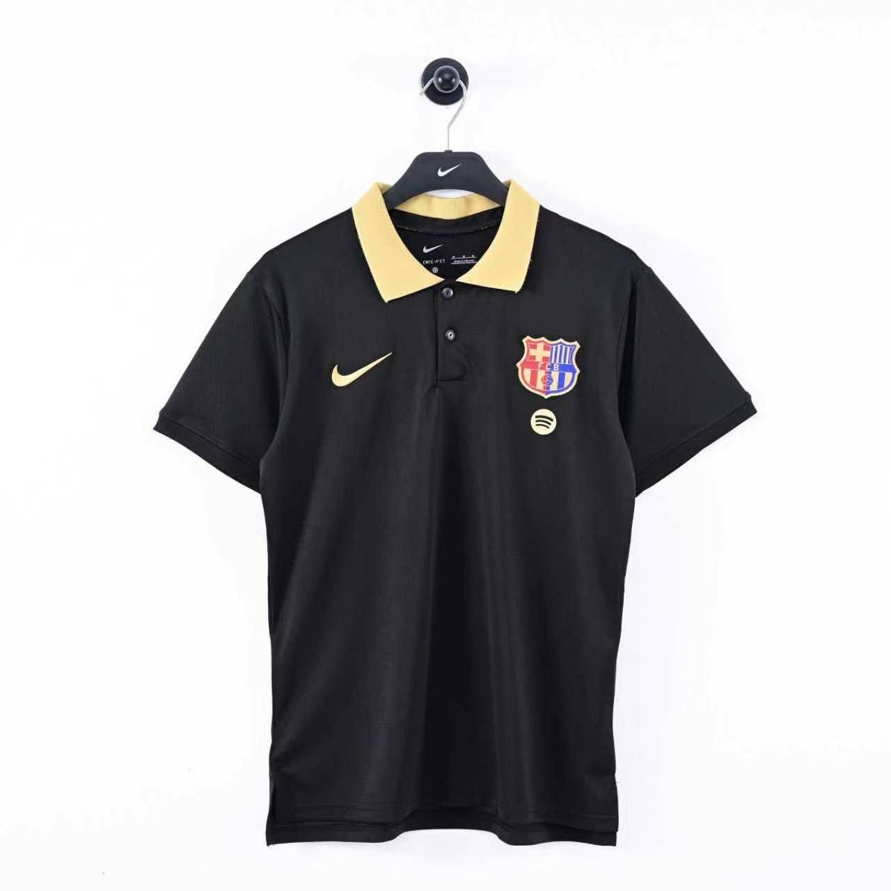 FC Barcelona Black And Gold Premium Fan Version Polo Jersey